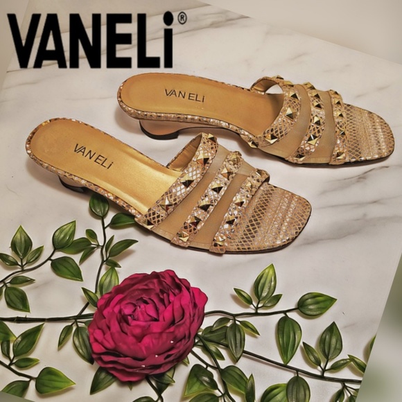 Vaneli studded slides heeled sandals 7.5